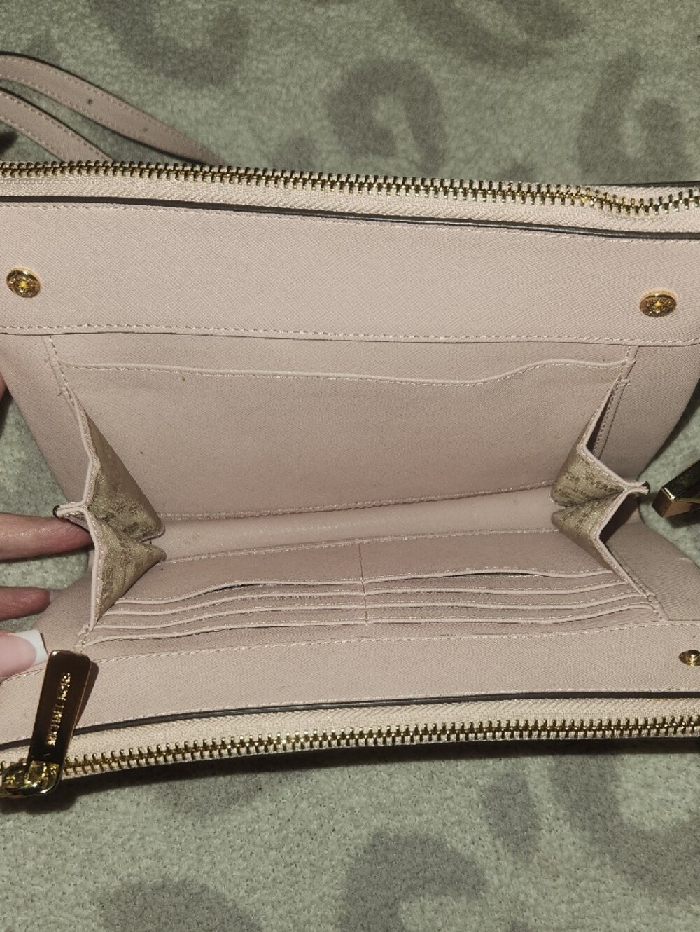 Michael Kors Karla Blush Pink Saffiano Leather Crossbody with Gold Hardware - Picture 2 of 6